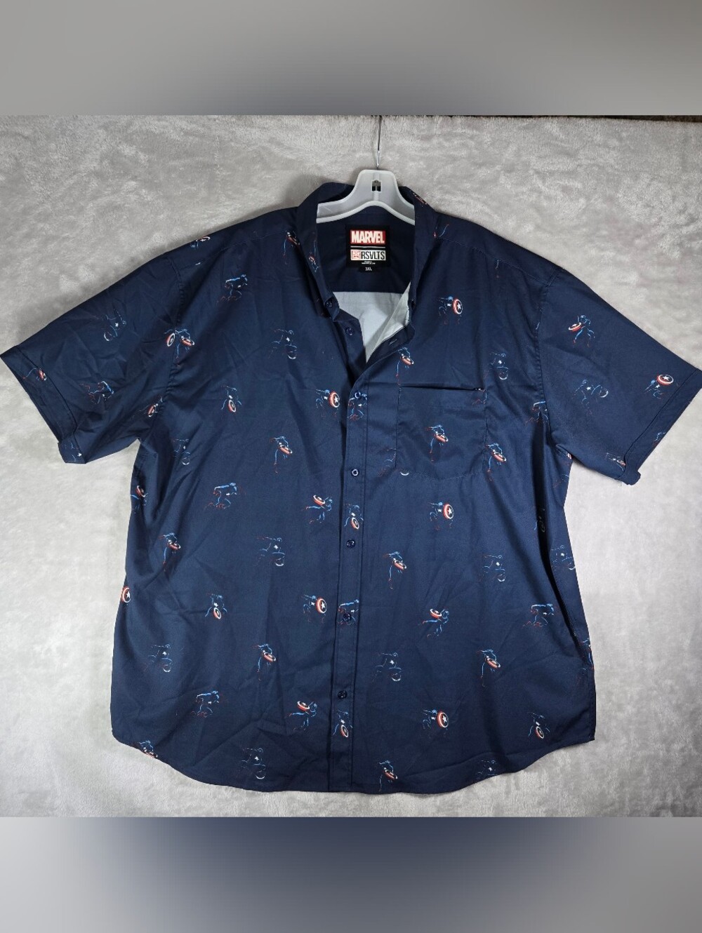 RSVLTS Marvel Captain America Legendary Hero Kunuflex Button Down Size 3XL XXXL